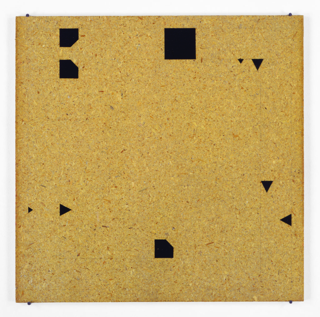 Particle Board Panel with Black Shapes #11, 1977